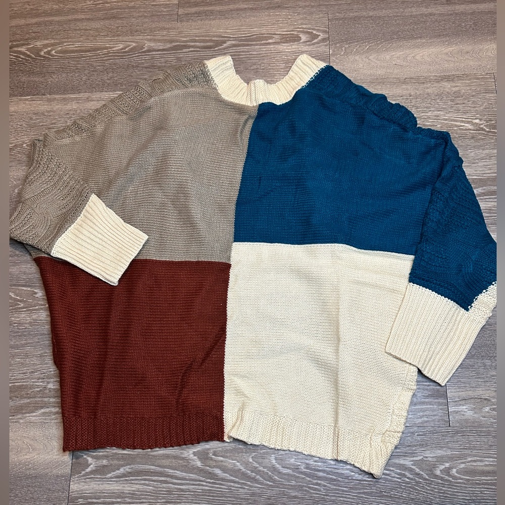 Cable Knit Colorblock Cardi - Picture 4 of 4